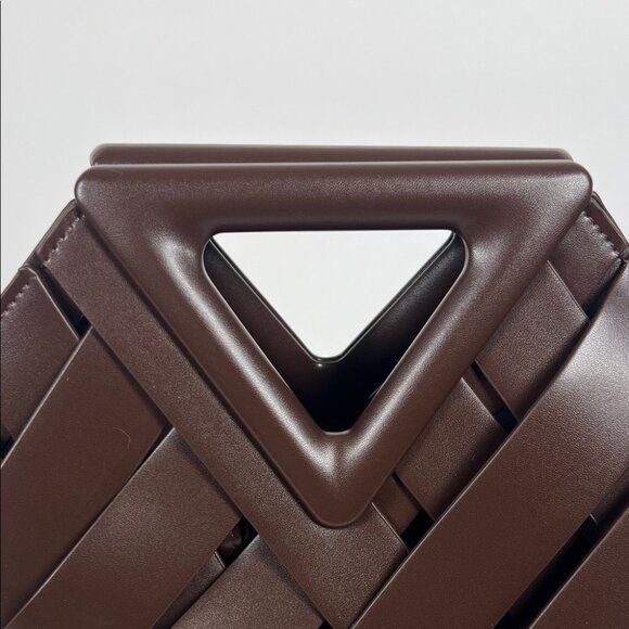 Out of Stock - Verano Hill Natalie Handbag – Brown Woven Vegan Leather - Picture 5 of 5